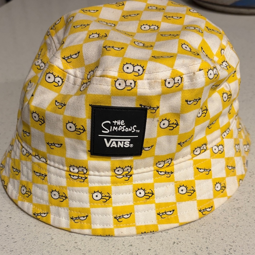 Vans The Simpsons Yellow and White Checkered Bucket Hat